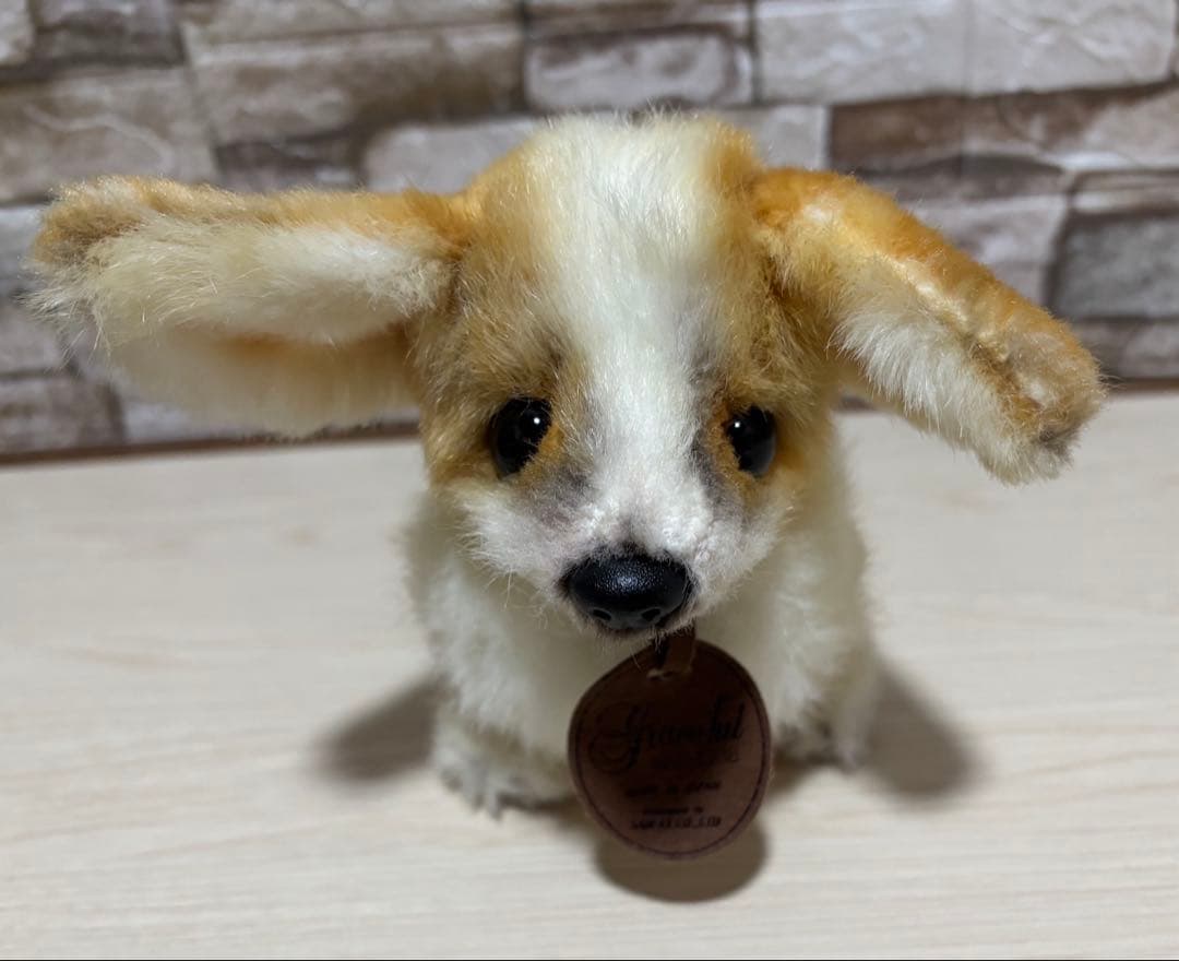 sanei 三英　犬　コーギー　ぬいぐるみ 昭和レトロ　グレースフル