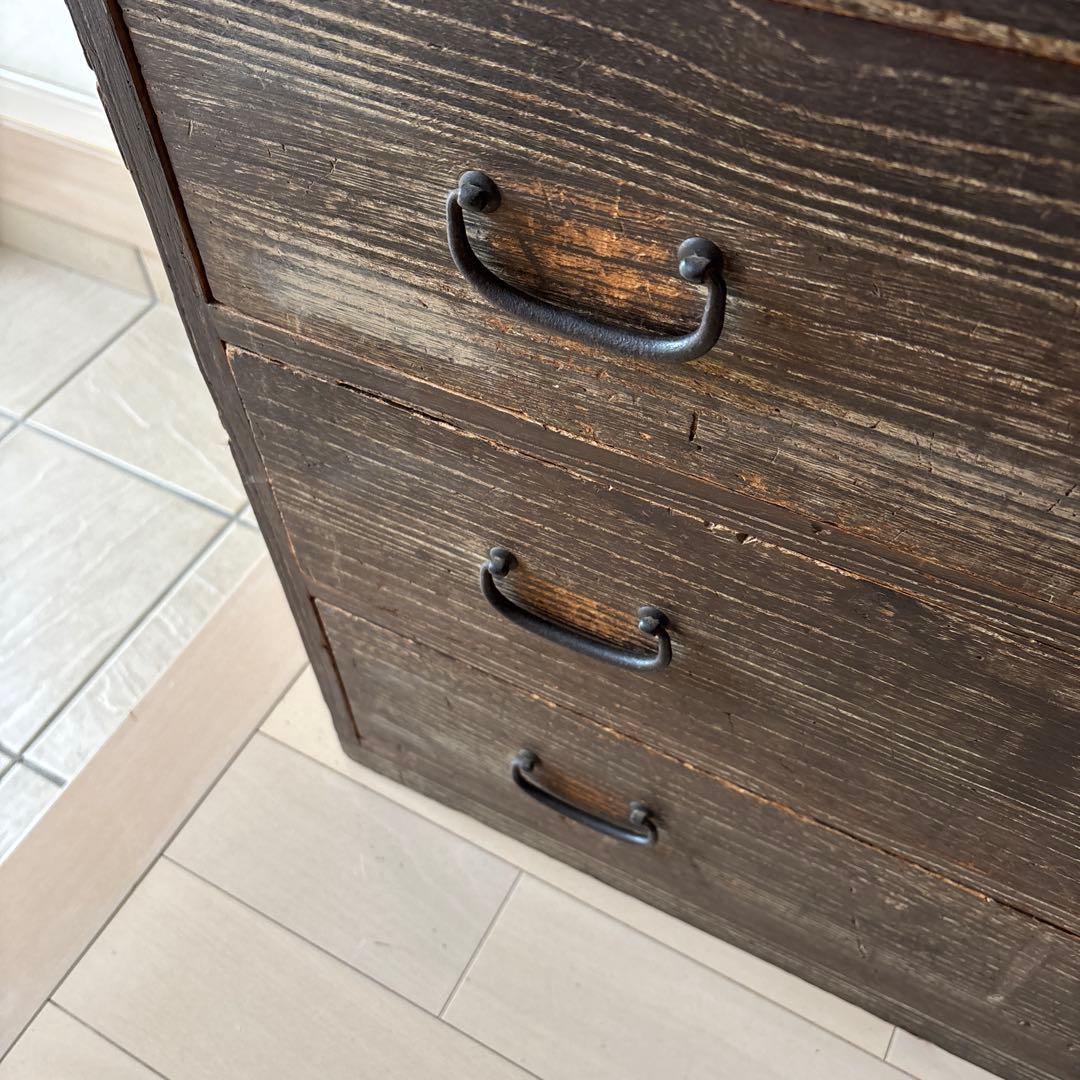 貴重品】古き良き昭和 木製3段タンス 昭和 レトロ アンティーク