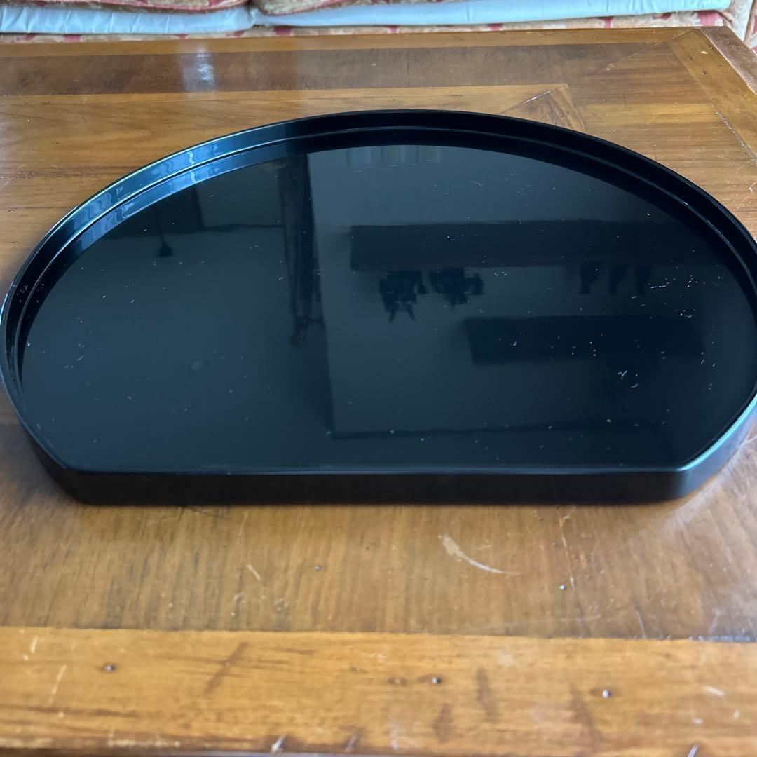 輪島塗り漆器　卓上膳　黒色円形漆器 大きめ　5客　木箱入り　美品お値下げしました