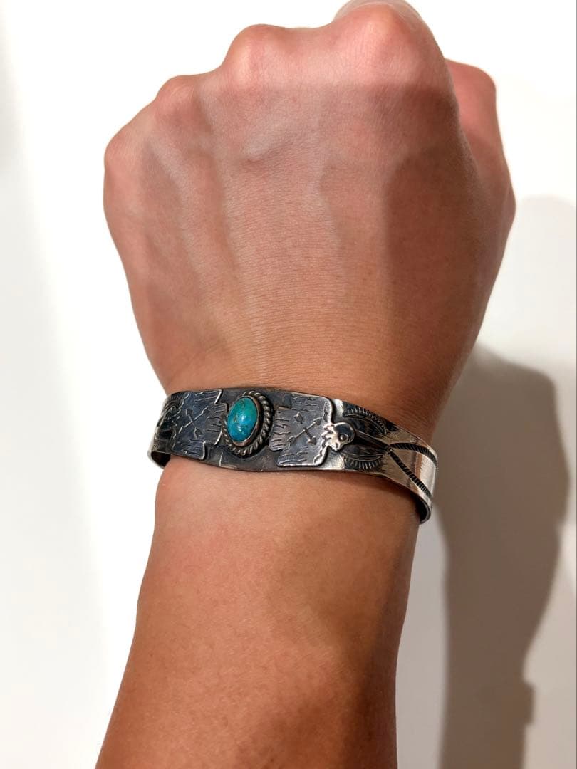 インディアンジュエリー ナバホ バングル ターコイズネックレス付き