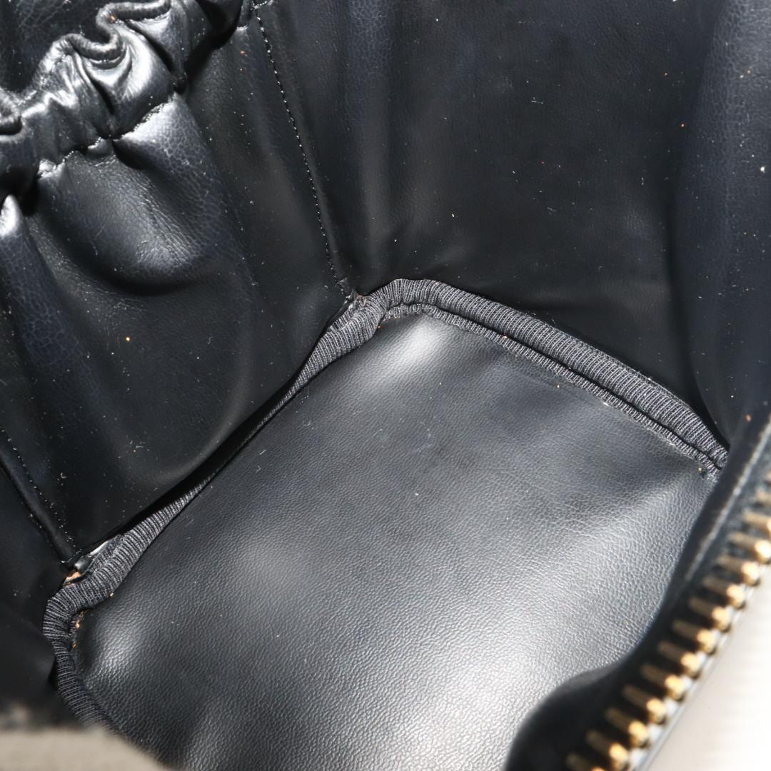 美品　シャネル　エナメル　ココマーク　バニティバッグ　ブラック