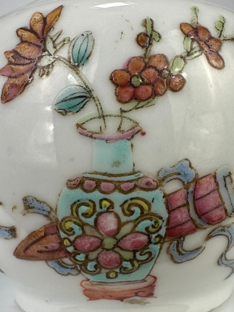 中国清代 粉彩雑宝文 水洗 水盂 文房具 唐物 時代 古玩