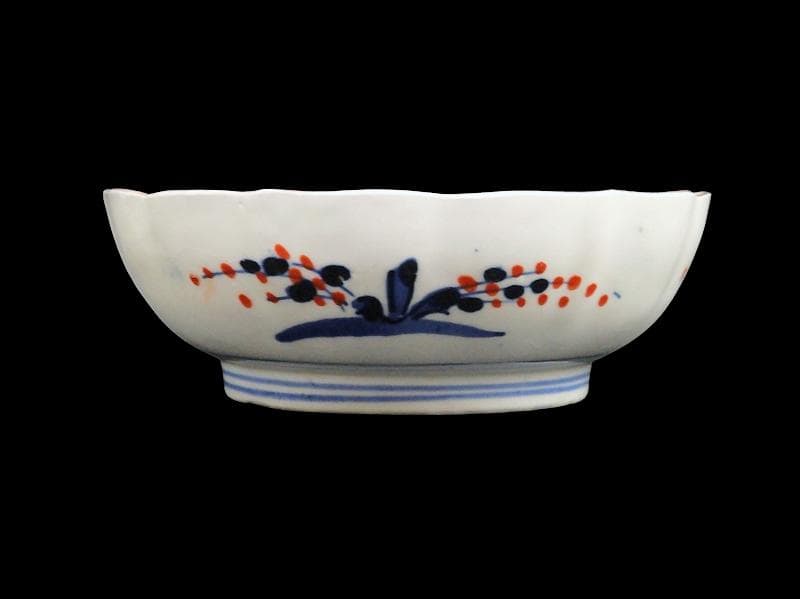 古伊万里 色絵 窓絵獅子 秋草に兎の図 膾皿 5客 D049AS-