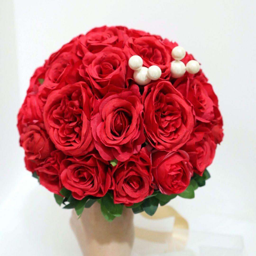 人気❁赤バラブーケ・ブートニア2点セット❁結婚式　前撮り