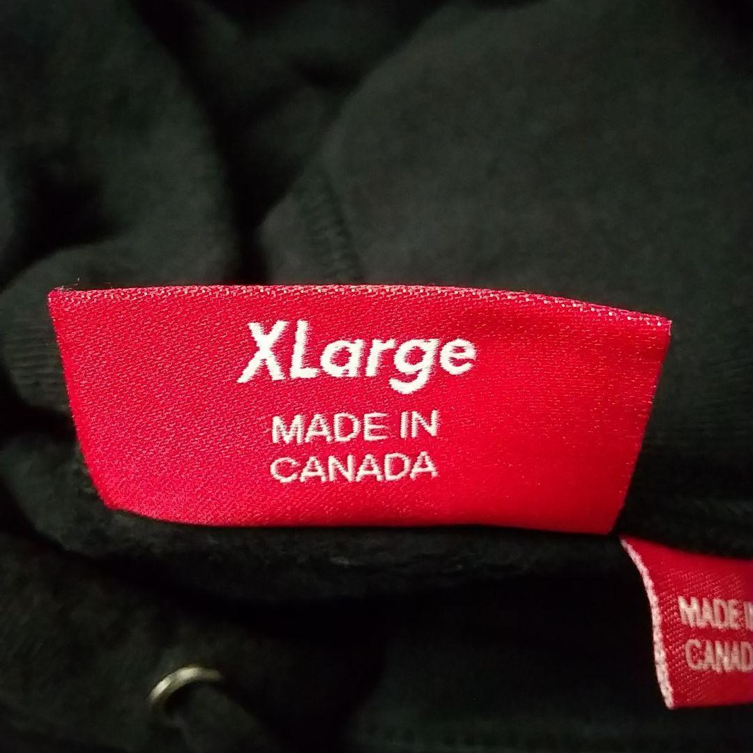 希少サイズ☆シュプリーム センターロゴ ラインストーンロゴ パーカー 黒 XL