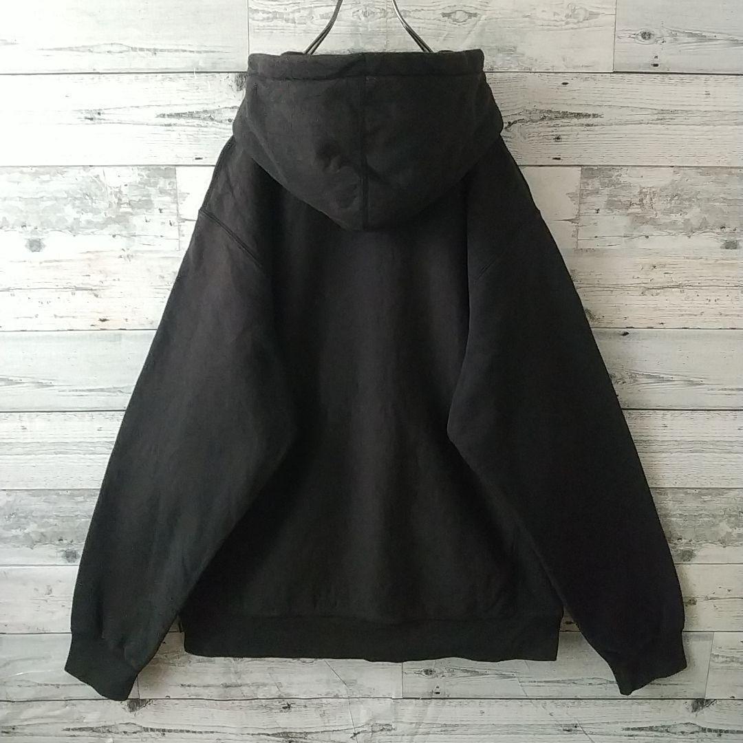 希少サイズ☆シュプリーム センターロゴ ラインストーンロゴ パーカー 黒 XL