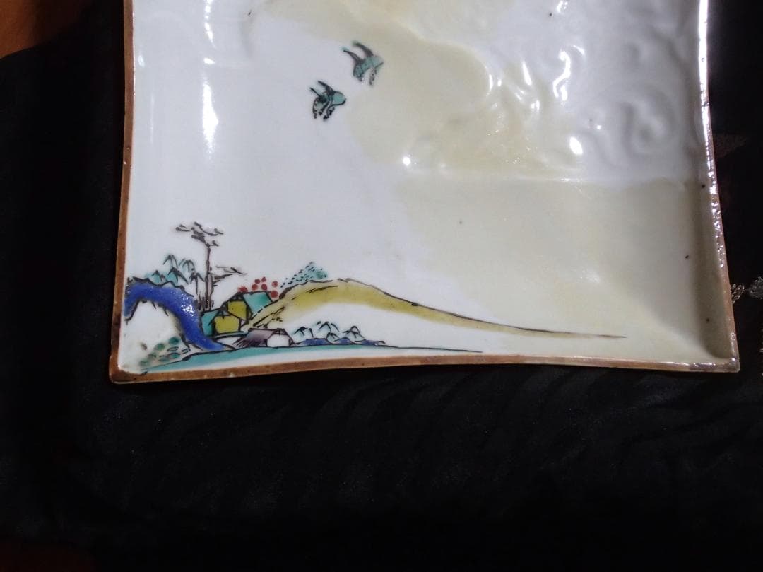 絵皿 角皿 古九谷 骨董