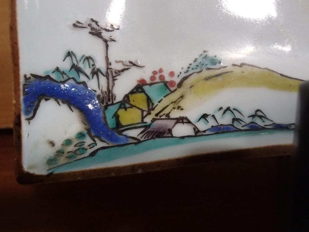 絵皿 角皿 古九谷 骨董