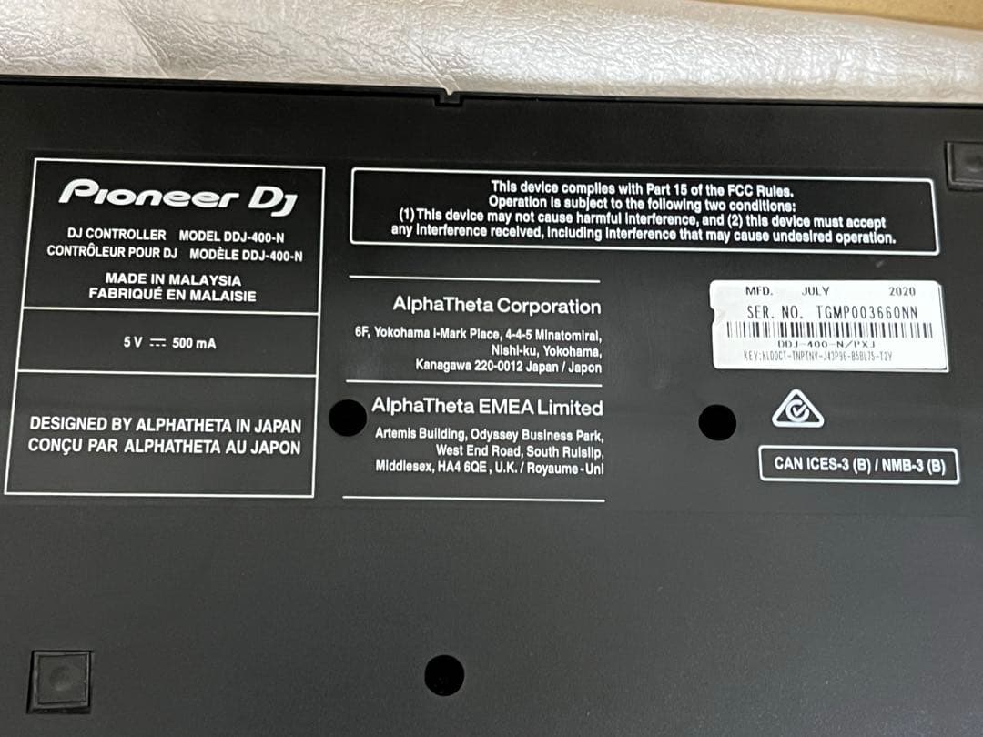 即発送 Pioneer DDJ-400-N 外箱付き 動作確認済み