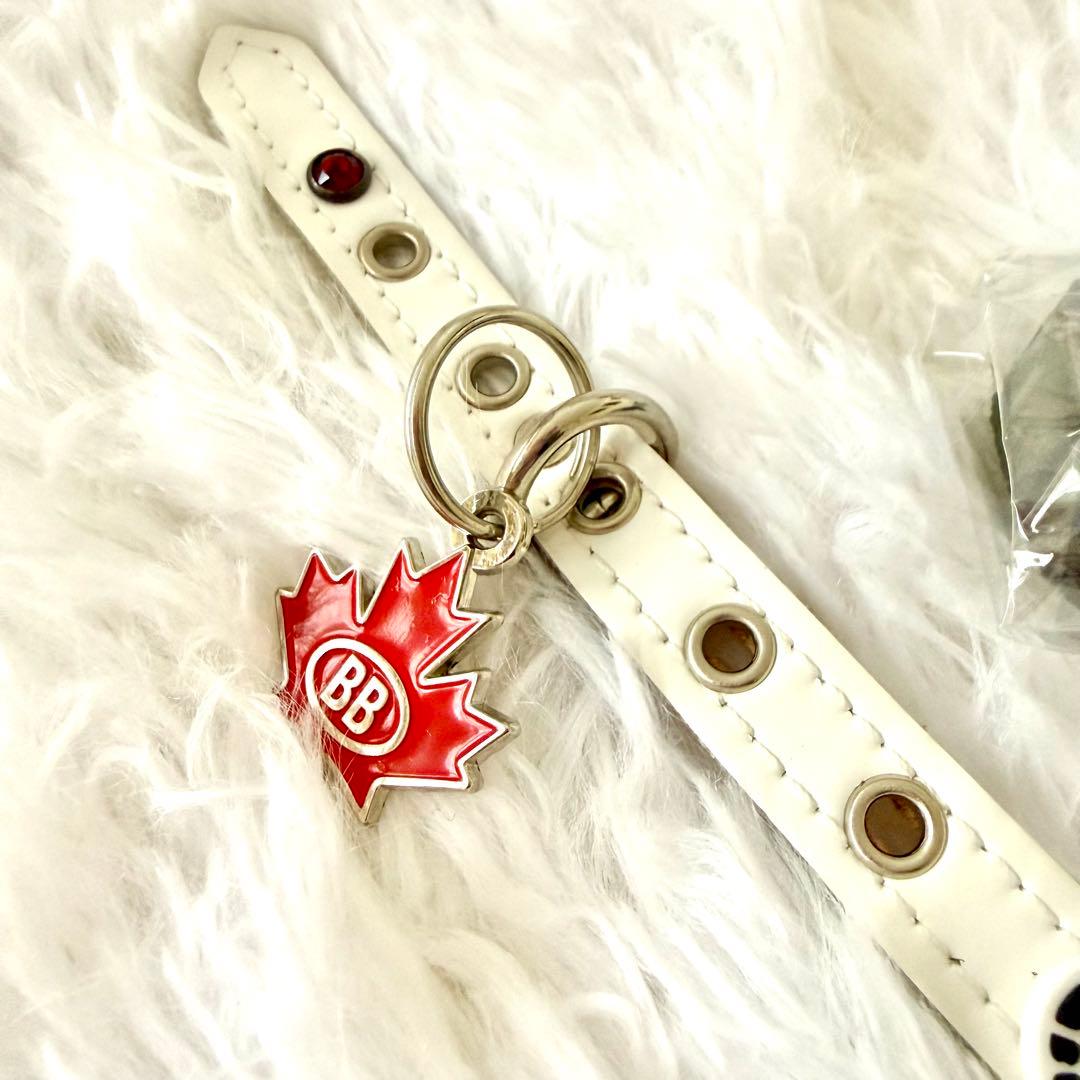 新品] BBベルト 2.5号 スワロフスキー付き+リード セット*ホワイト