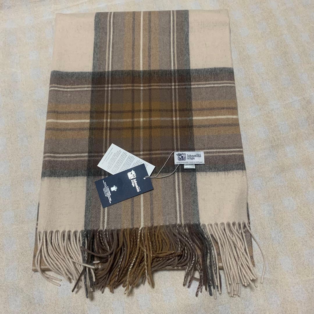 た*り様 ジョンストンズ スカーフ ナチュラルスチュワート タータン