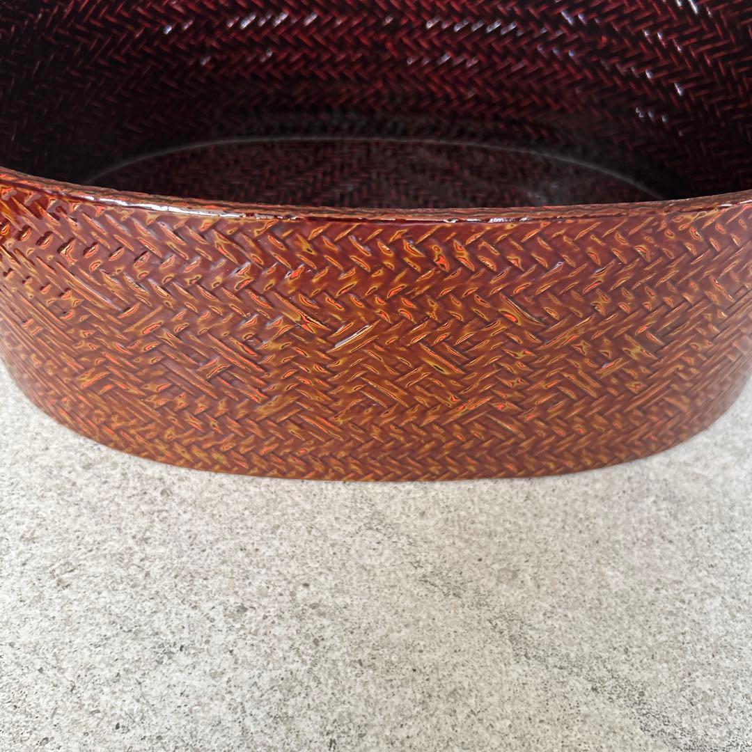 藍胎漆器　伝統工芸品　久留米　らんたい漆器　鎌倉彫茶櫃　2点おまとめ