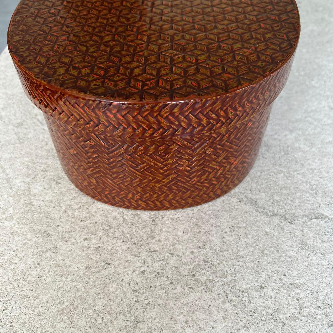 藍胎漆器　伝統工芸品　久留米　らんたい漆器　鎌倉彫茶櫃　2点おまとめ