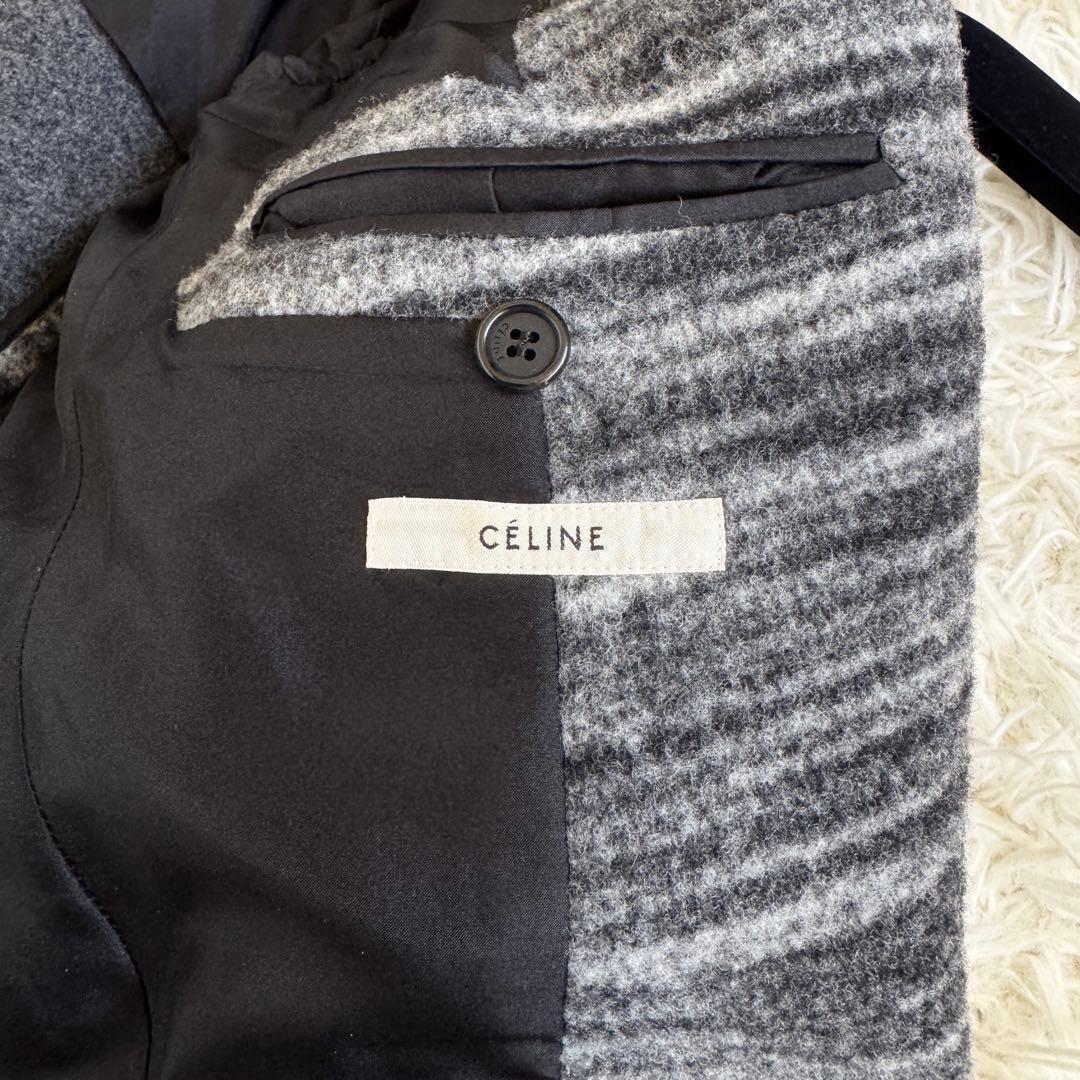 未使用級 フィービー セリーヌ クロンビーコート シルク グレー S