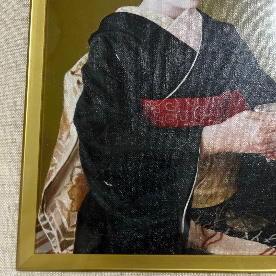 ⭕️油絵 二科会 会員 松井敏郎 画題 [御点前] SM パリ賞受賞 油彩 絵画