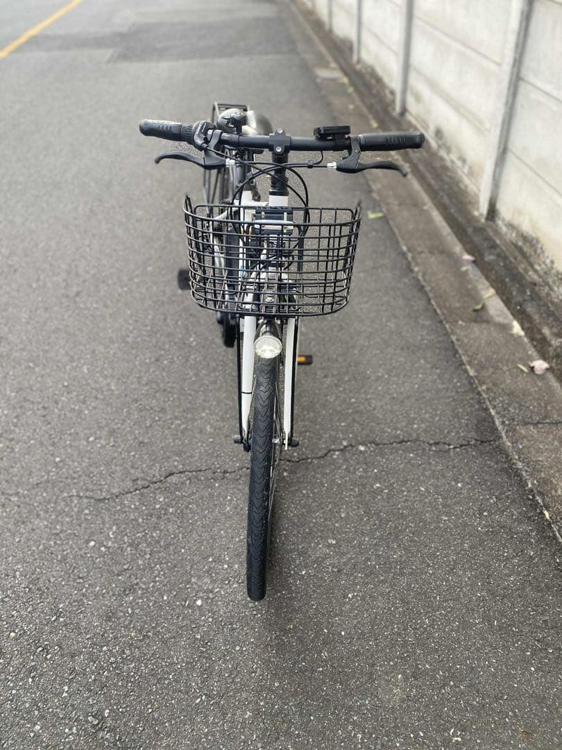 電動アシスト自転車 ホワイト スポーツタイプ8ah長押し5点灯、引き取り限定