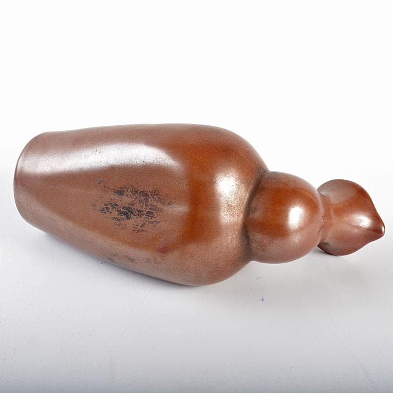 富山県 小杉焼 柿釉 酒器 鴨徳利 M R5357 - メルカリ