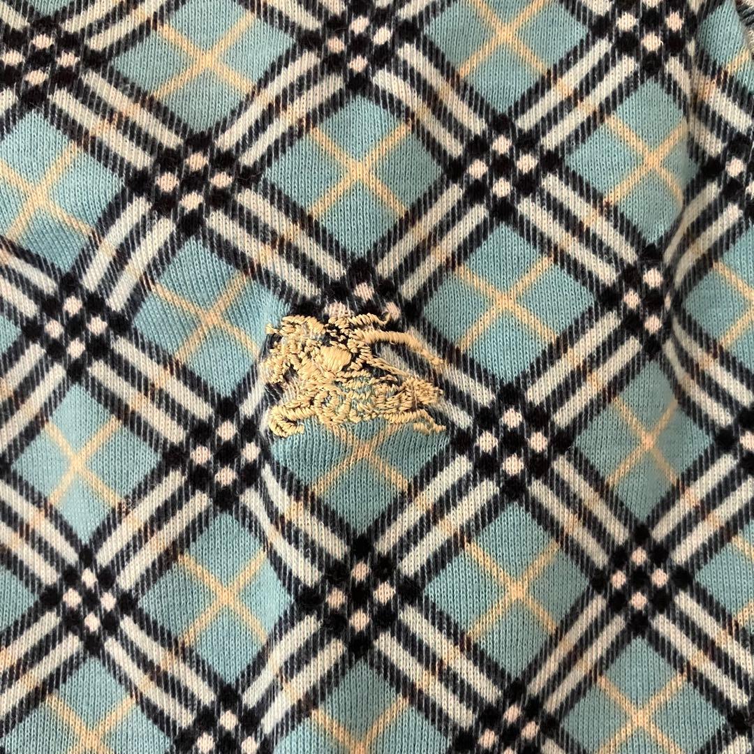 美品　バーバリーブルーレーベル　タンクトップ　ノバチェック　水色　M