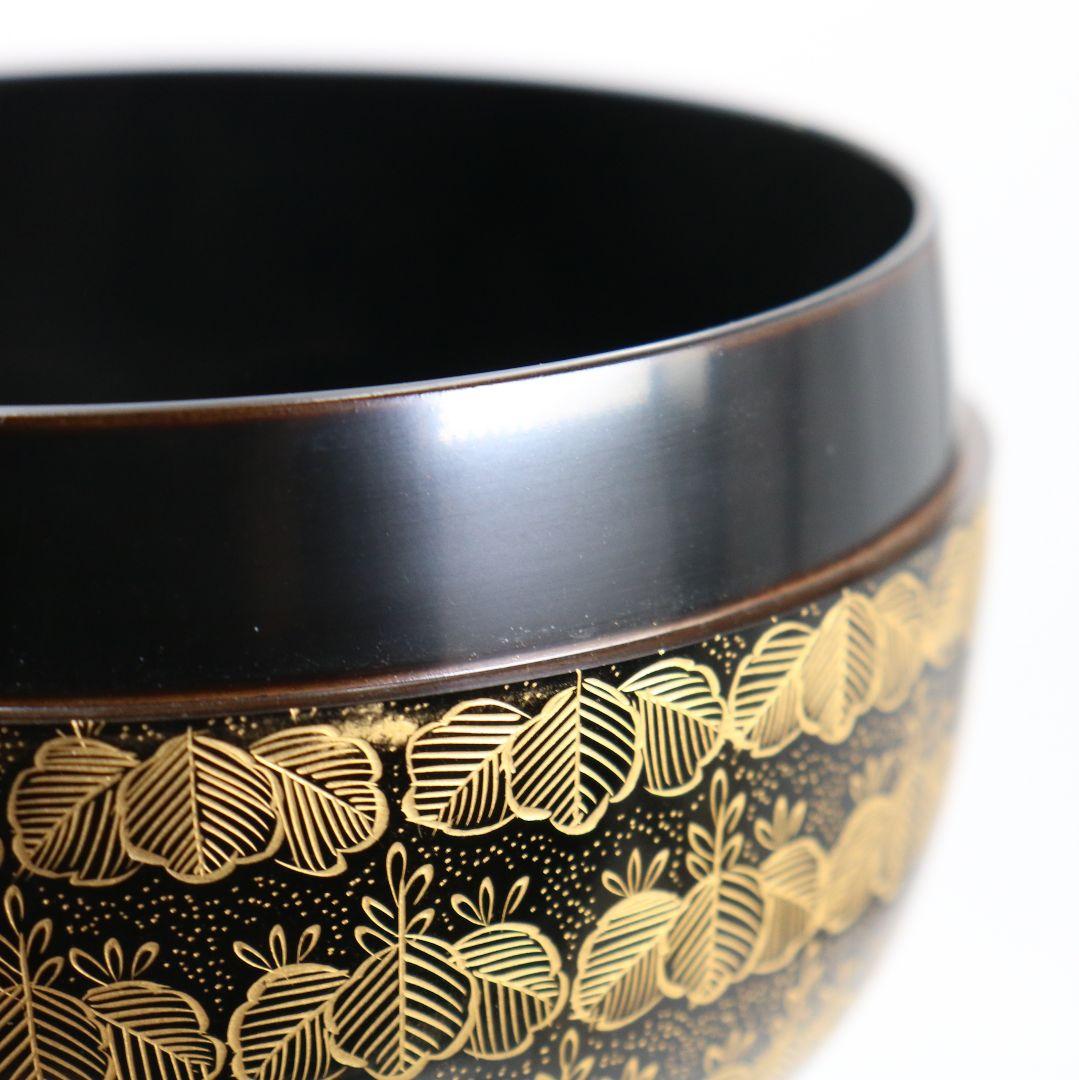 前志芸男作 沈金桐之図 平棗 前大峰師事 茶道具 共