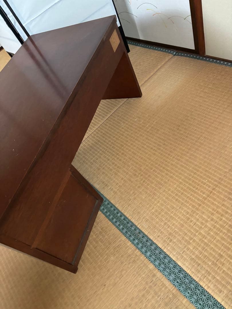 文机 座机 デスク 勉強机 書斎 書斎机 アンティーク 昭和レトロ 桜 民芸調