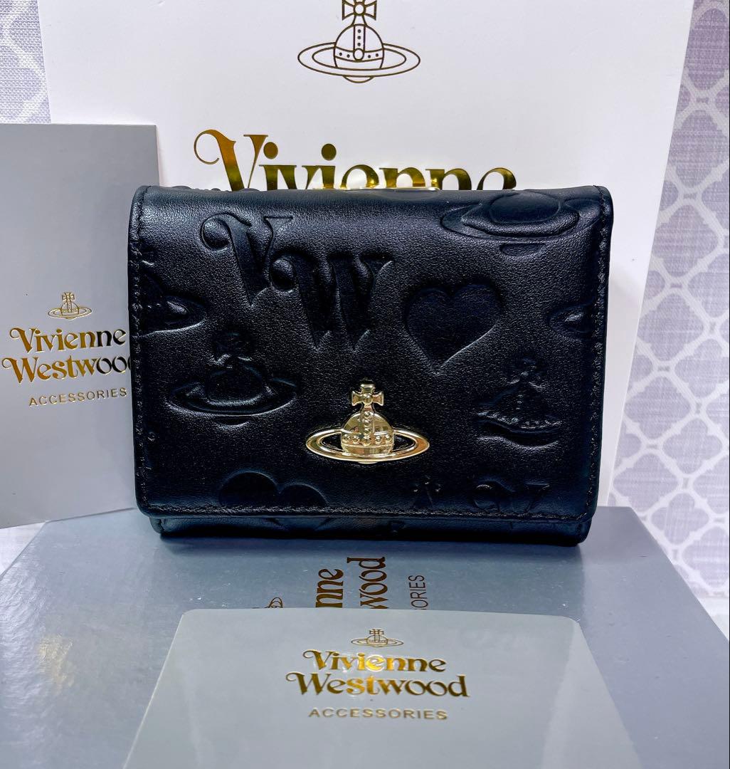 最新♡新品】ヴィヴィアン・ウエストウッド 三つ折り財布 ブラック マット