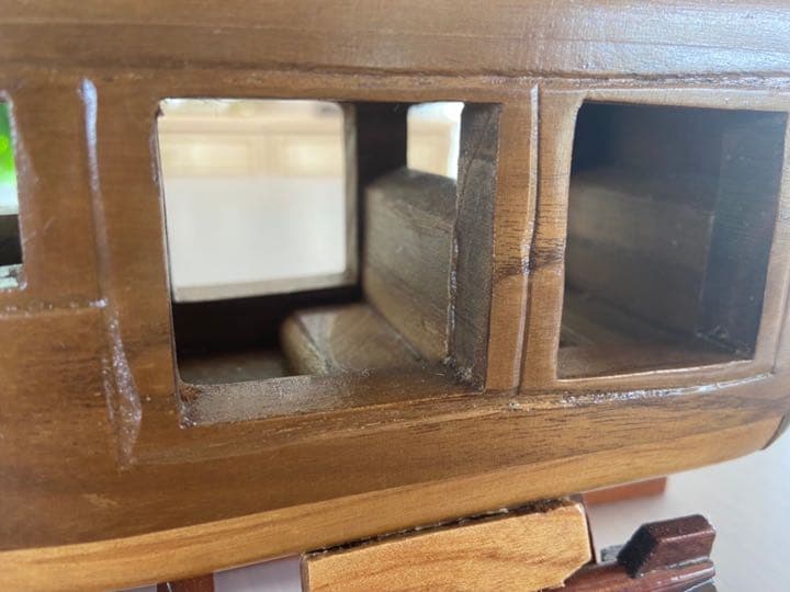 レトロな 木製オブジェ ヘリコプター