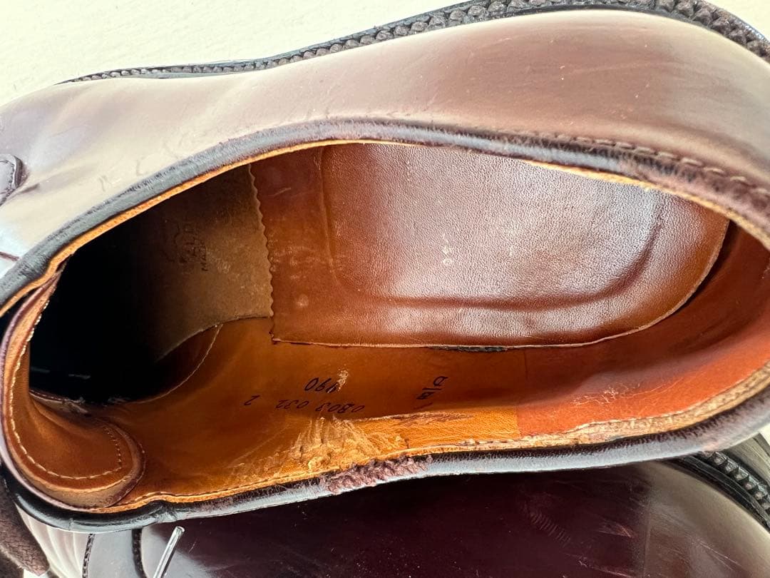 T*n様 Alden 990 プレーントゥ コードバン　バーガンディ 8D オー
