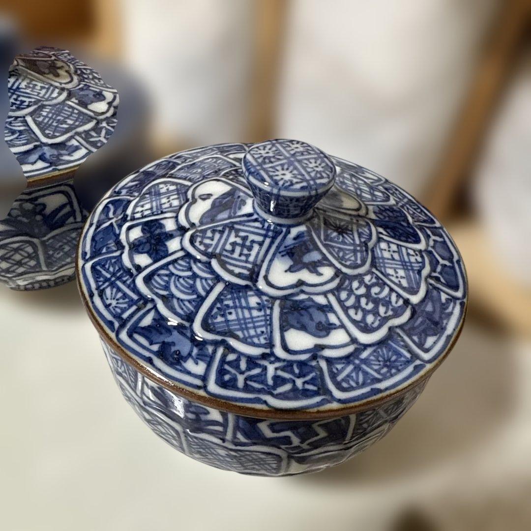 未使用 清水焼 京焼 平安壹楽造 湯呑み 蓋付 5客組 染