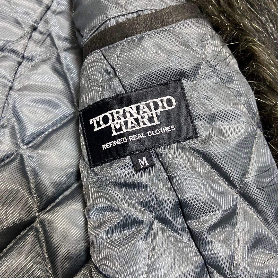 TORNADO MART スエード ファー キルティング ライダース ジャケット