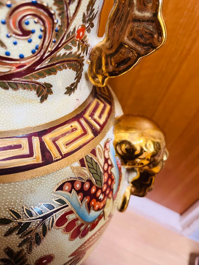 中国壺 飾り壺 中国製 チャイニーズ MADEINCHINA 大きい ゴールド