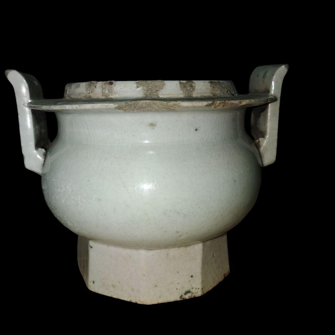 李朝 白磁香炉 朝鮮美術 骨董品 アンティーク