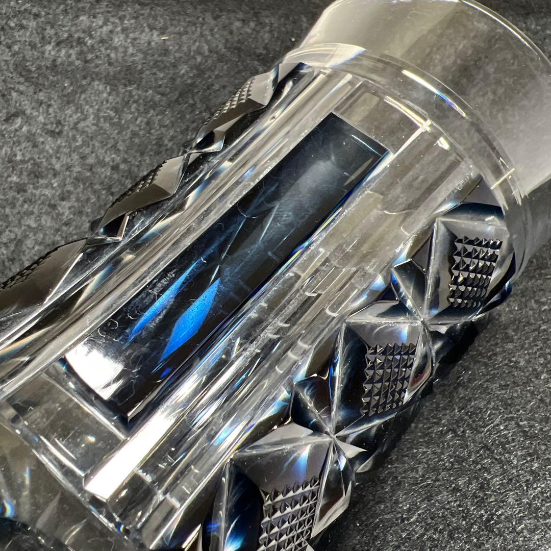 薩摩切子 島津磯斉 色被せ切子ガラス タンブラーB 共箱 東Y7-1205☆2F