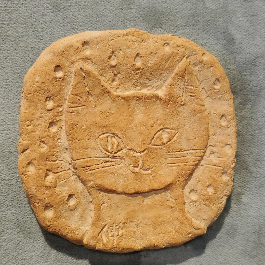 猫　テラコッタ絵76