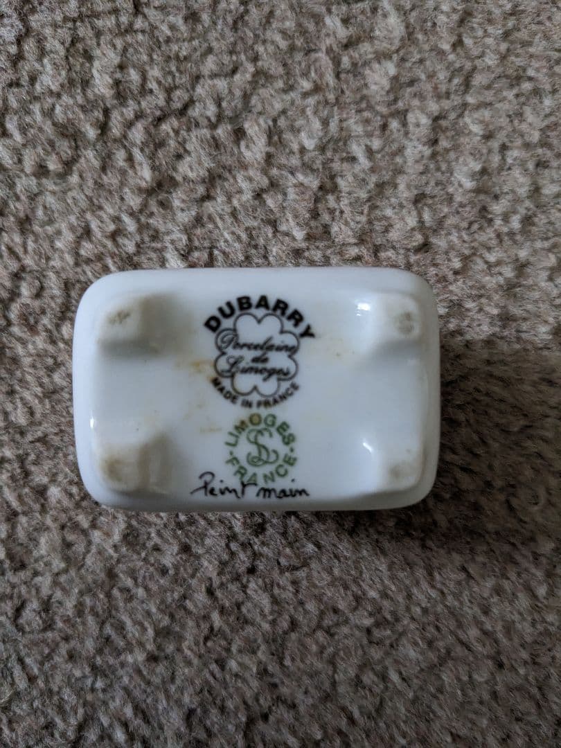 ♢リモージュ フランス製 デュバリー磁器 4足トリンケットボックス