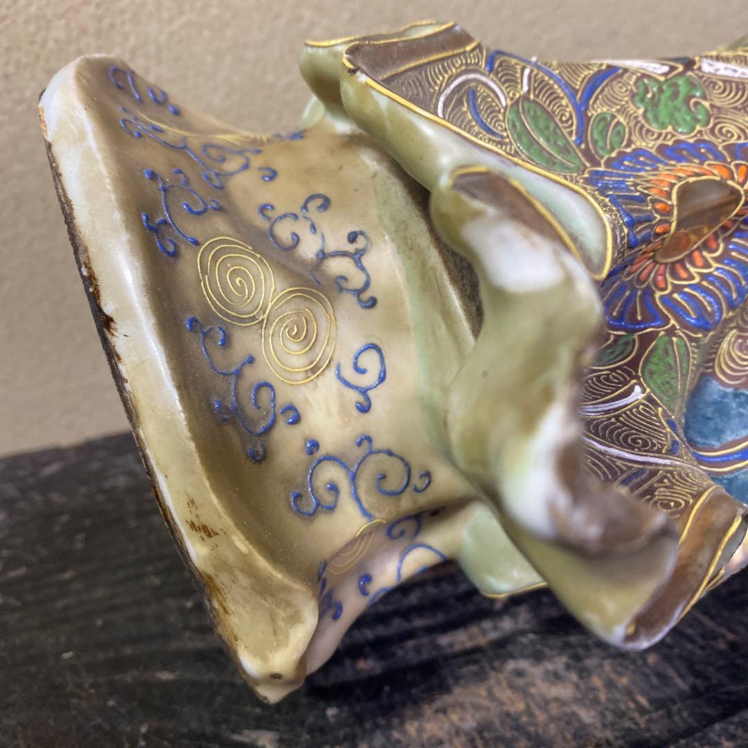 九谷焼 金蘭手観音図置物