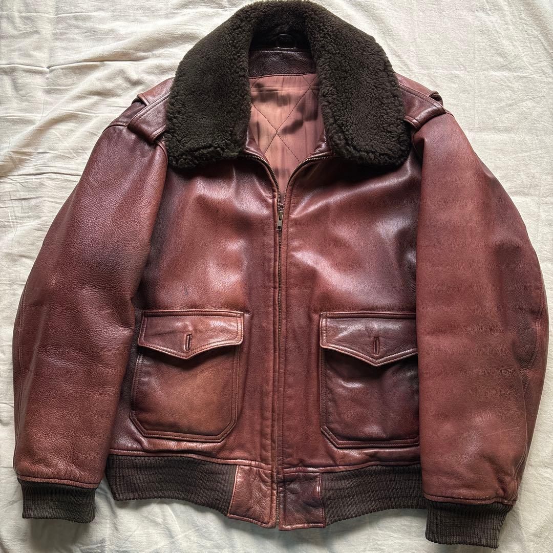 90s vintage flight jacket A-2 G-1 2way