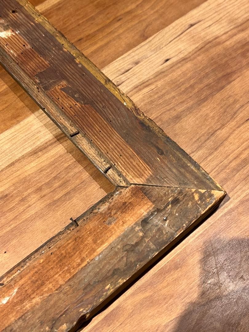 【アンティーク】くすんだゴールドの木製額縁　ヴィンテージフレーム