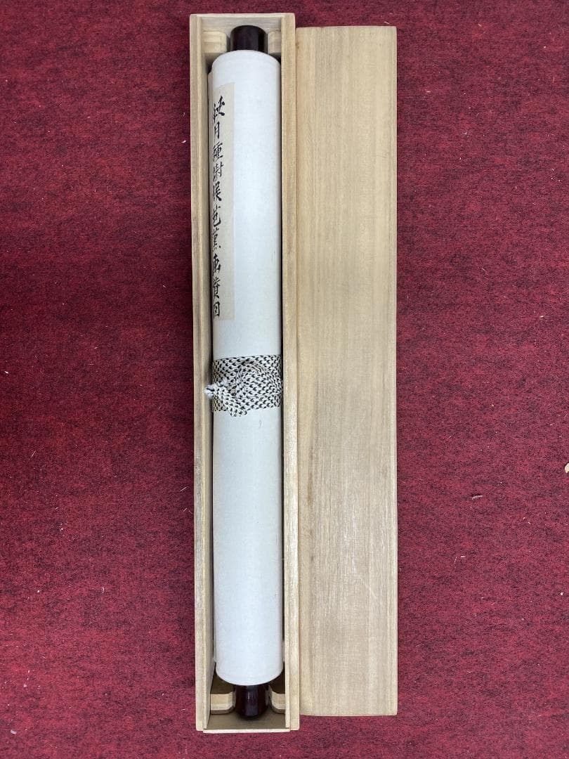 秋月種樹画 新井洞巌(白雲居士)賛 芭蕉画賛 群馬県 明治 掛軸ZK19