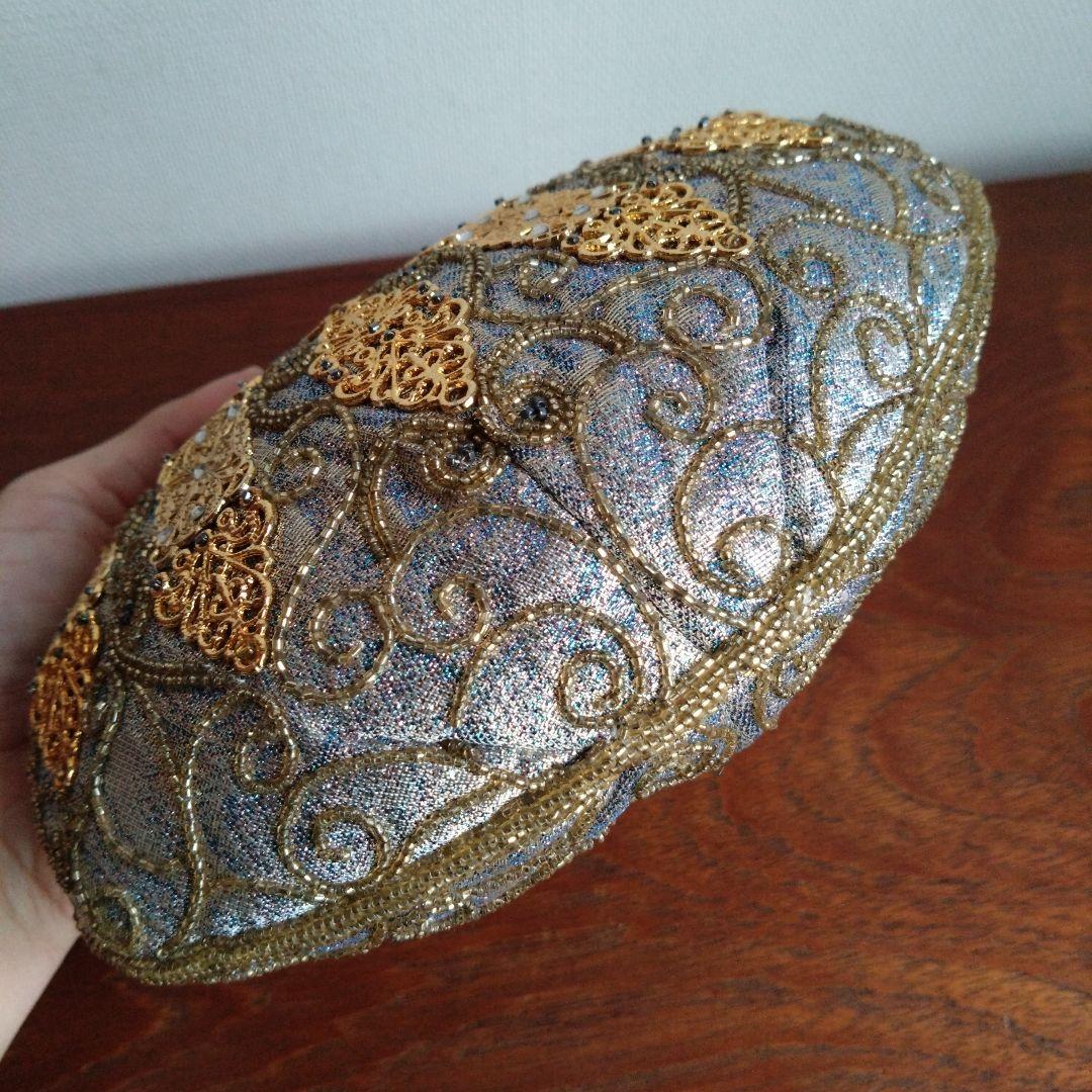 希少　皇室御用達　LUMY　はしもと　ビーズ　 刺繍　バッグ　がま口