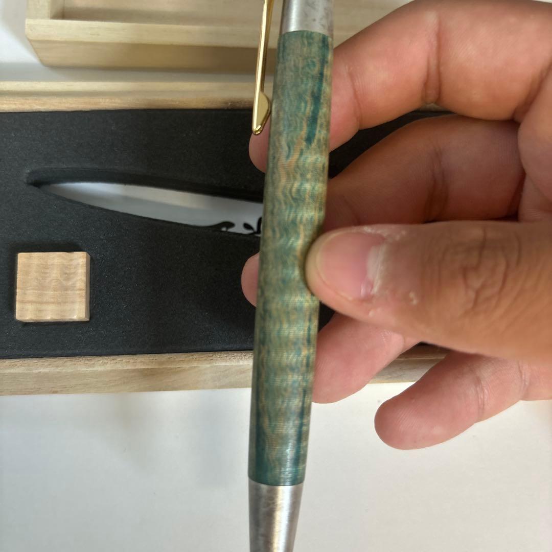 野原工芸 斑紋金具 スタボライズウッド緑 シャープペンシル