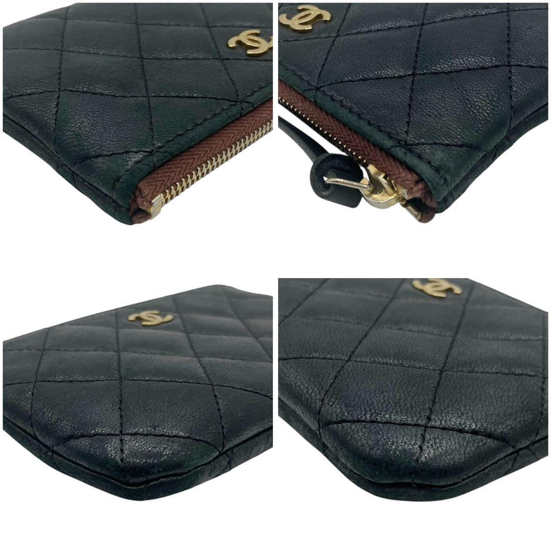 良品✨ シャネル マトラッセ ラムスキン ポーチ ブラック