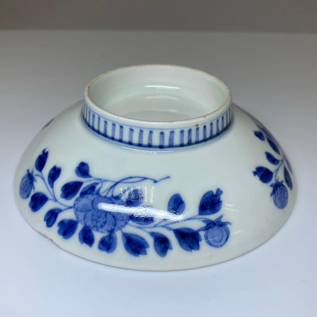 江戸中後期　極上手鍋島焼染付山水風景画皿　木箱付　本Y7-0331☆1Fタニト