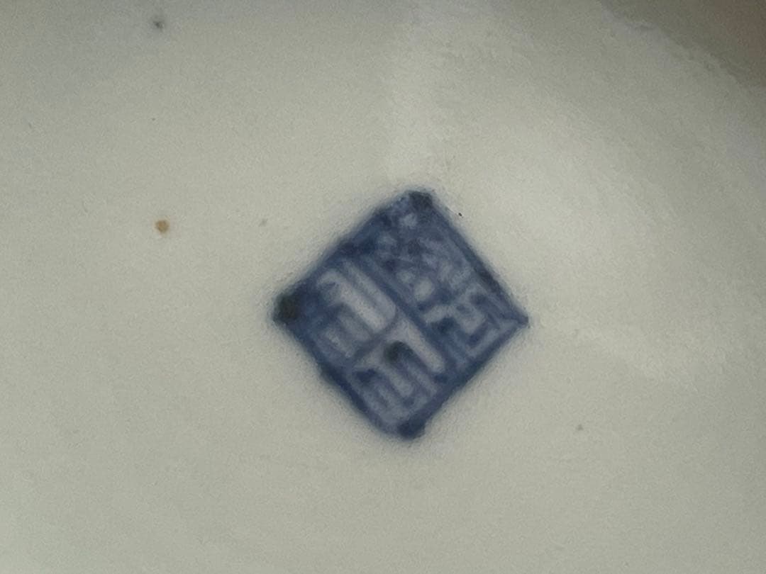 骨董 アンティーク 亀山焼 亀山製 染付 蝶々 鳳凰 霊芝 鉢 深鉢 蜻蛉