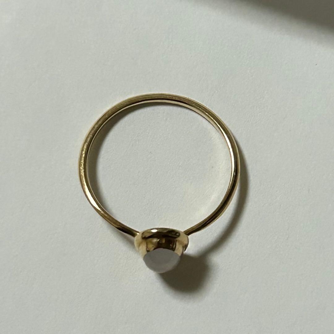 美品　現行品　ete K10YG ヴェール ナチュラルストーン リング　11号