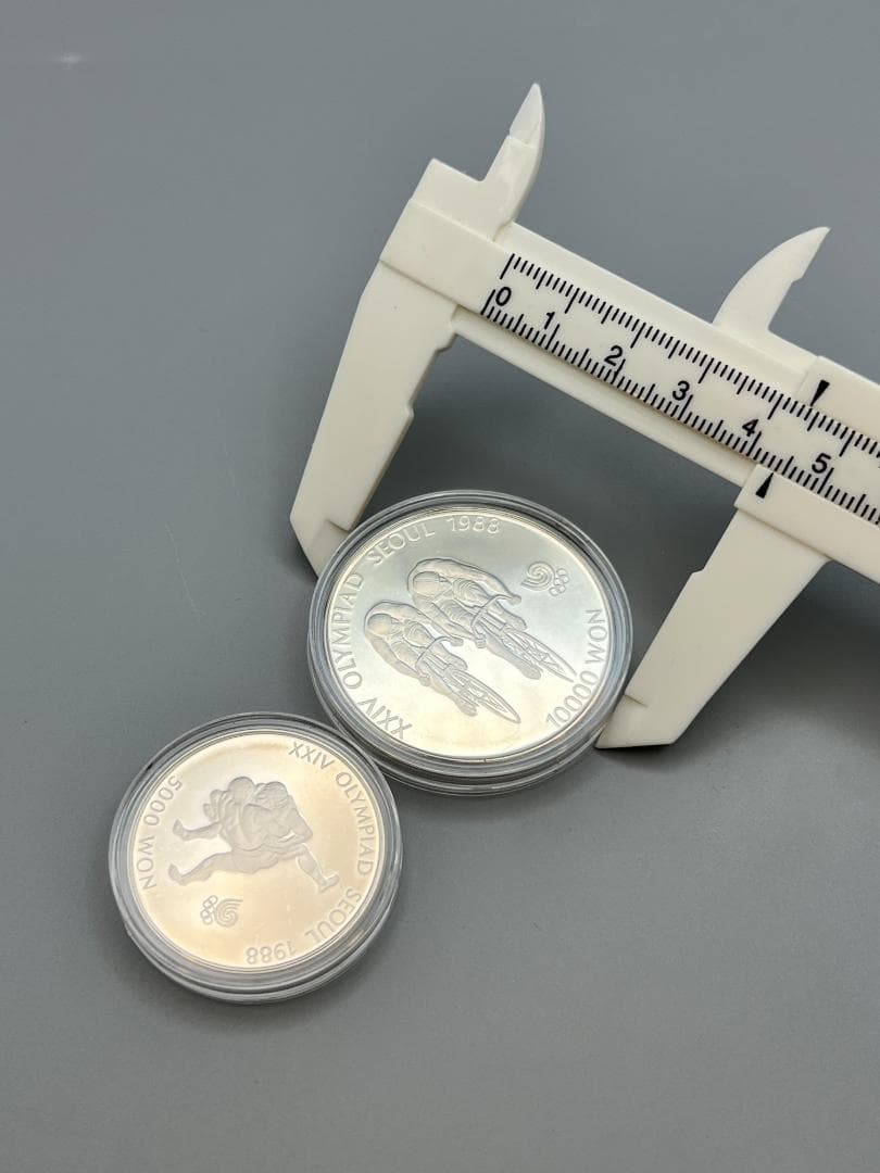 1988年 ソウルオリンピック 記念銀貨 2枚セット 重量約59g(ケース込)