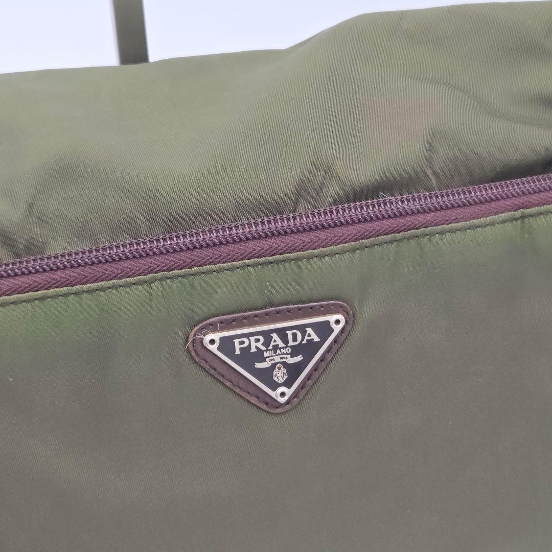 【良品】PRADA ナイロン ショルダーバッグ グリーン ヴィンテージ 肩掛け