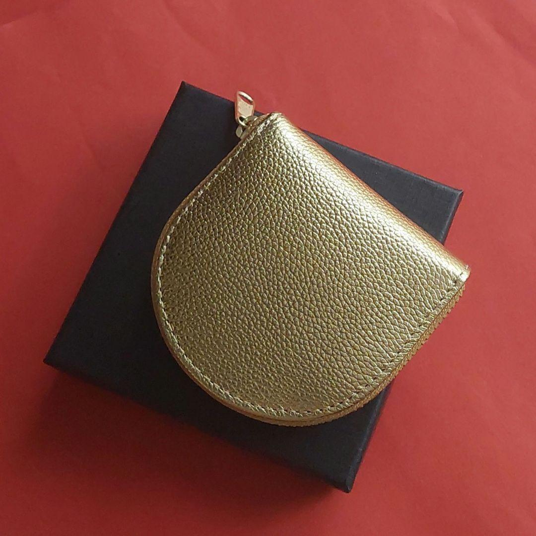 【新品】皇居 限定　馬蹄型　小銭入　財布 　ゴールド　金色　本革　ケース