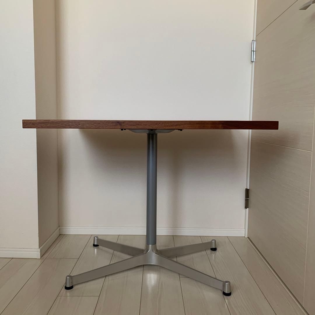 greeniche カフェテーブル ウォルナット シルバー脚 80×60×61