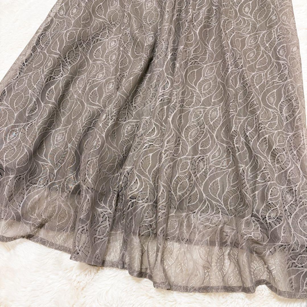 新品タグ付✨LEJA レジャ ウエストマークパフスリーブ総レースロングドレス M