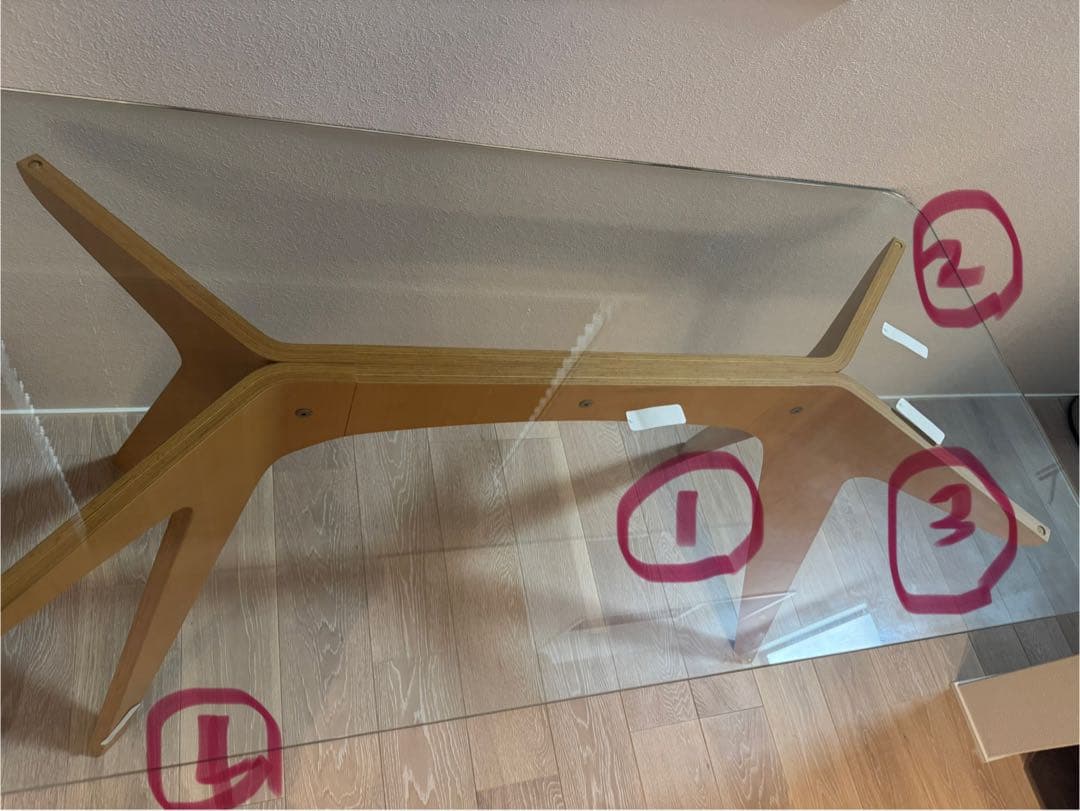 ペガサスダイニングテーブル/デザイナー家具/4人がけ/ガラステーブル